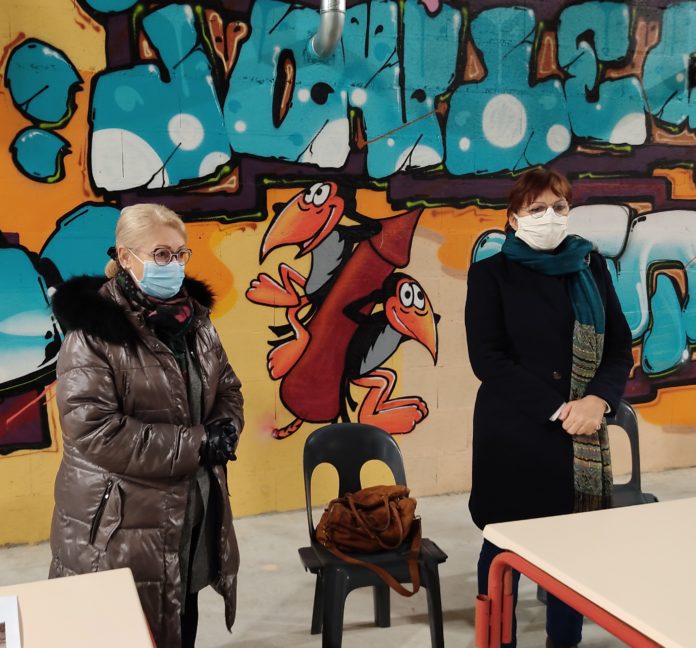 Michèle Lutz et Anne Vignot au centre des cultures urbaines de Besançon