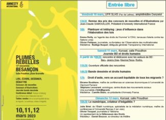 Besançon. « Rencontres Plumes Rebelles » : Un week-end autour des droits de l’homme