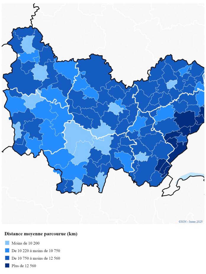 émissions de CO² véhicules particuliers en Bourgogne Franche Comté