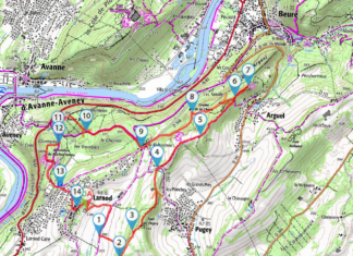 Rubrique. Tour de Larnod à la découverte de sites historiques carte du trajet