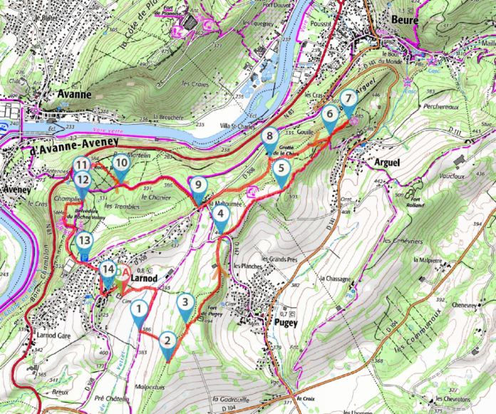 carte du trajet