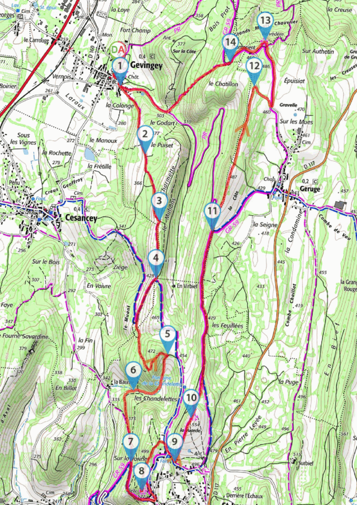 carte du trajet