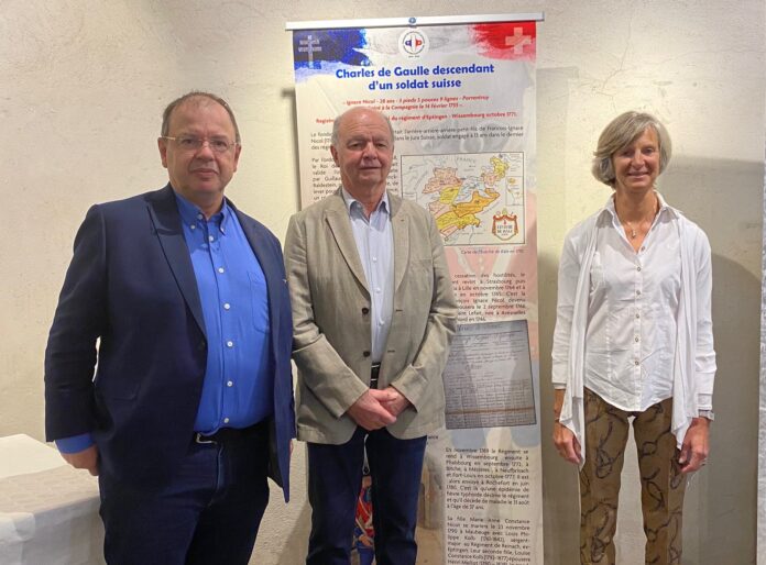 Philippe Pichot et Anne de Laroullière exposition itinérante “Charles de Gaulle et la Suisse : une histoire intime et complexe”