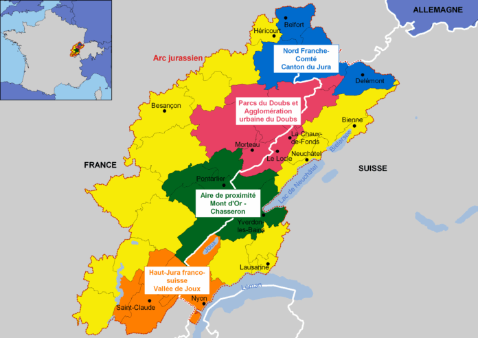 L'Arc jurassien carte