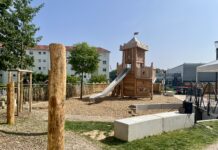 La place Pierre de Coubertin à Besançon