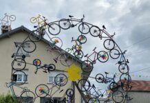 Roue de vélo à Pontarlier