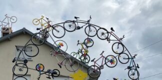 Roue de vélo à Pontarlier