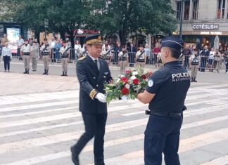 Besançon. Libération : une commémoration en hommage aux armées de l’ombre Rémi Bastille Préfet du Doubs, rendant hommage aux femmes et hommes ayant libéré Besançon le 8 septembre 1944