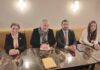Géraldine Grangier députée du Doubs, Jacques Ricciardetti tête de liste des municipales à Besançon, Julien Odoul Député de l'Yonne et Anaïs Vial Responsable locale des jeunes du Rassemblement national