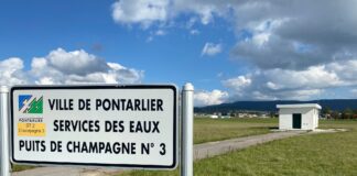 Grand Pontarlier. Eau potable : lancement de l’enquête publique pour le nouveau champ captant à Houtaud Panneau indiquant les puits de Champagne