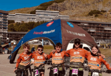 Les six jeunes vététistes du “Young Gravity MTB Team”