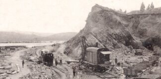 Haut-Doubs. Labergement-Sainte-Marie : une conférence sur la réalisation du remblai sur le marais des Granges-Sainte-Marie photographie retraçant les travaux du remblai