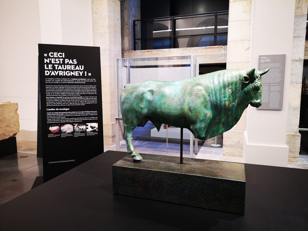 Fac-similé du taureau d'Avrigney Crédit : musée des beaux-arts et d'archéologie de Besançon. taureau d’Avrigney à Besançon