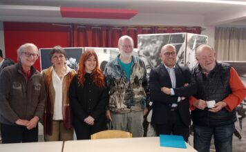 Municipales 2026. Les maisons de quartier de Besançon interrogent les candidats Denis Poignand Président de la maison de quartier Rosemont-Saint Ferjeux, Anne Vignot, Séverine Véziès, Jean-Louis Pharizat Président de la MJC de Palente, Ludovic Fagaut et Jean-Marie Dame Président de la MJC Clairs Soleils