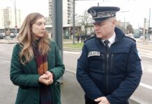 Besançon. 180 policiers dont 40 CRS mobilisés à Planoise du 18 au 20 février Jennifer Rousselle, Directrice de cabinet du préfet du Doubs et Laurent Perraut, Directeur interdépartemental de la police nationale