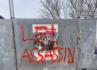 Les affiches de La Gauche Pontissalienne vandalisées